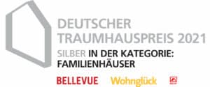 Deutscher Traumhauspreis 2021 in silber für das Kundenhaus Faber von Fertighaus WEISS
