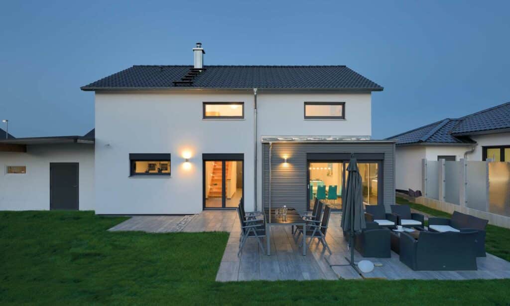 Terrasse Haus Schick von Fertighaus WEISS