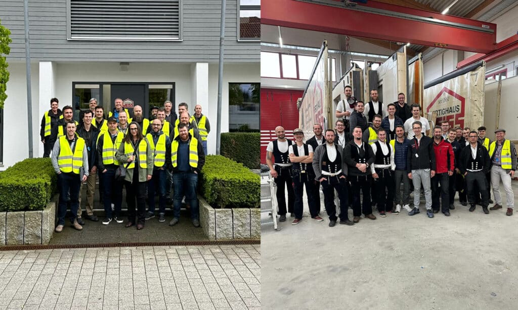 Im März und April haben verschiedene Besuchergruppen das WEISS-Werk in Oberrot-Scheuerhalden besucht, darunter auch eine internationale Gruppe kanadischer Unternehmen und Zimmerleute.