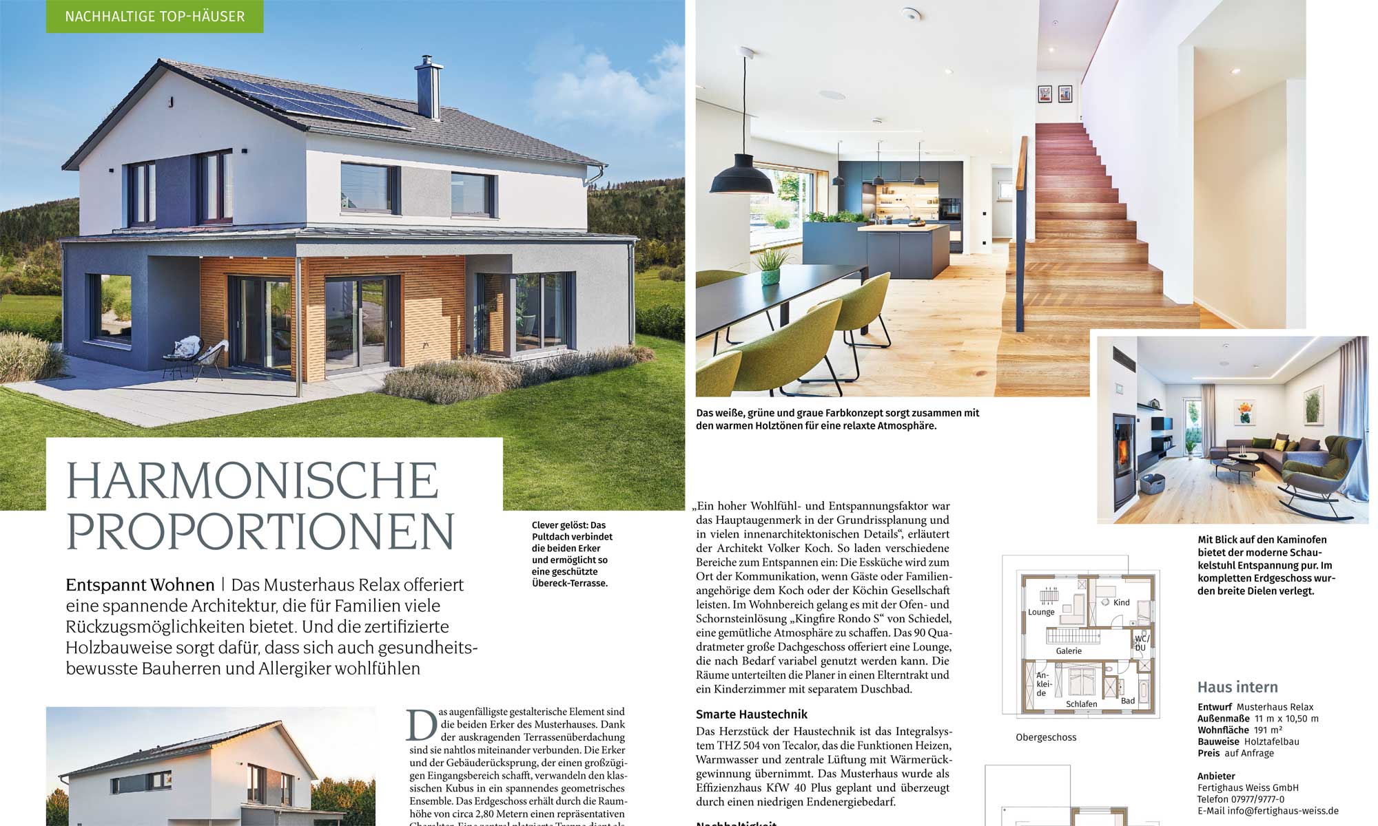 Harmonische Proportionen Musterhaus Relax von Fertighaus WEISS