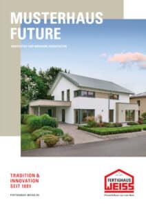 Flyer mit Grundrissen zum Musterhaus Future Mannheim von Fertighaus WEISS